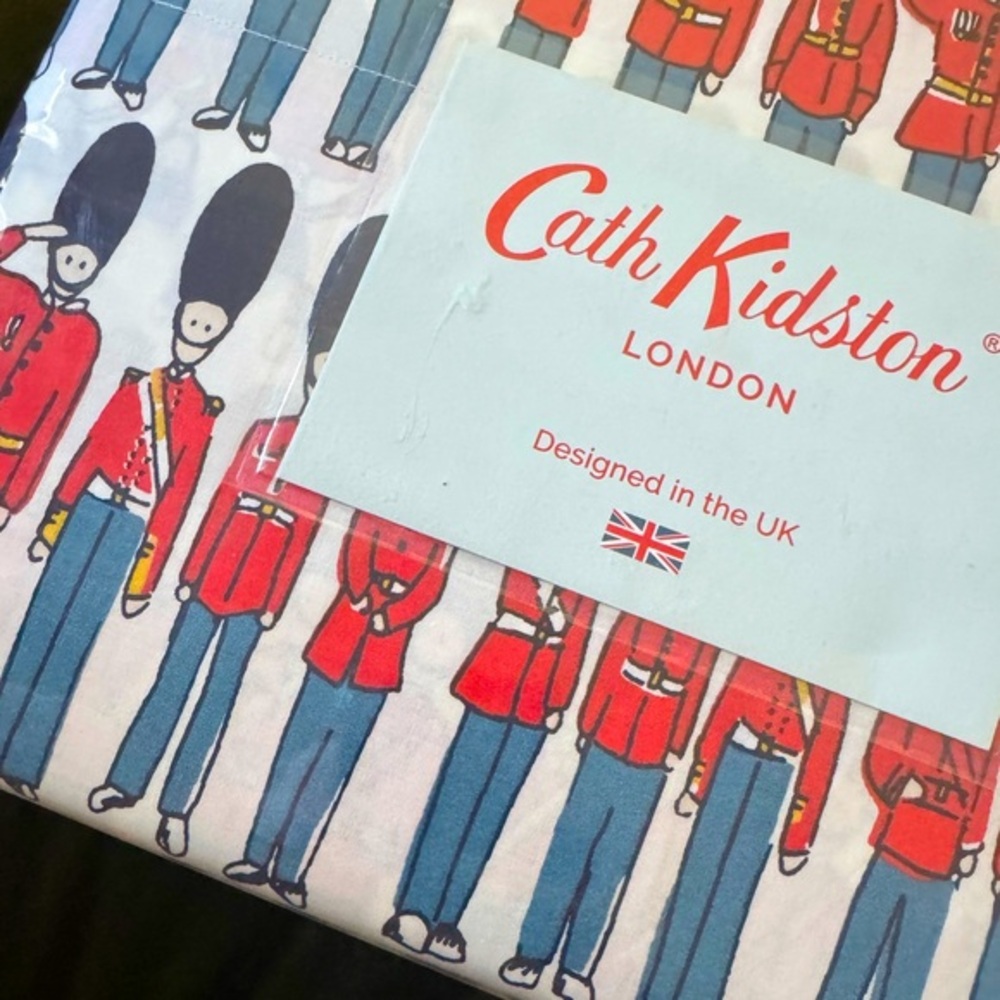 CATH KIDSTON sheets- the cutest “guards” 100% 
￼ cotton, queen size. See pics: